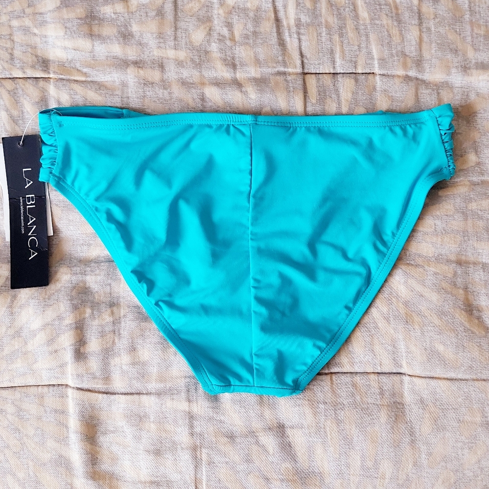 La Blanca Turquoise Bikini Bottom Size 8 - Picture 6 of 10